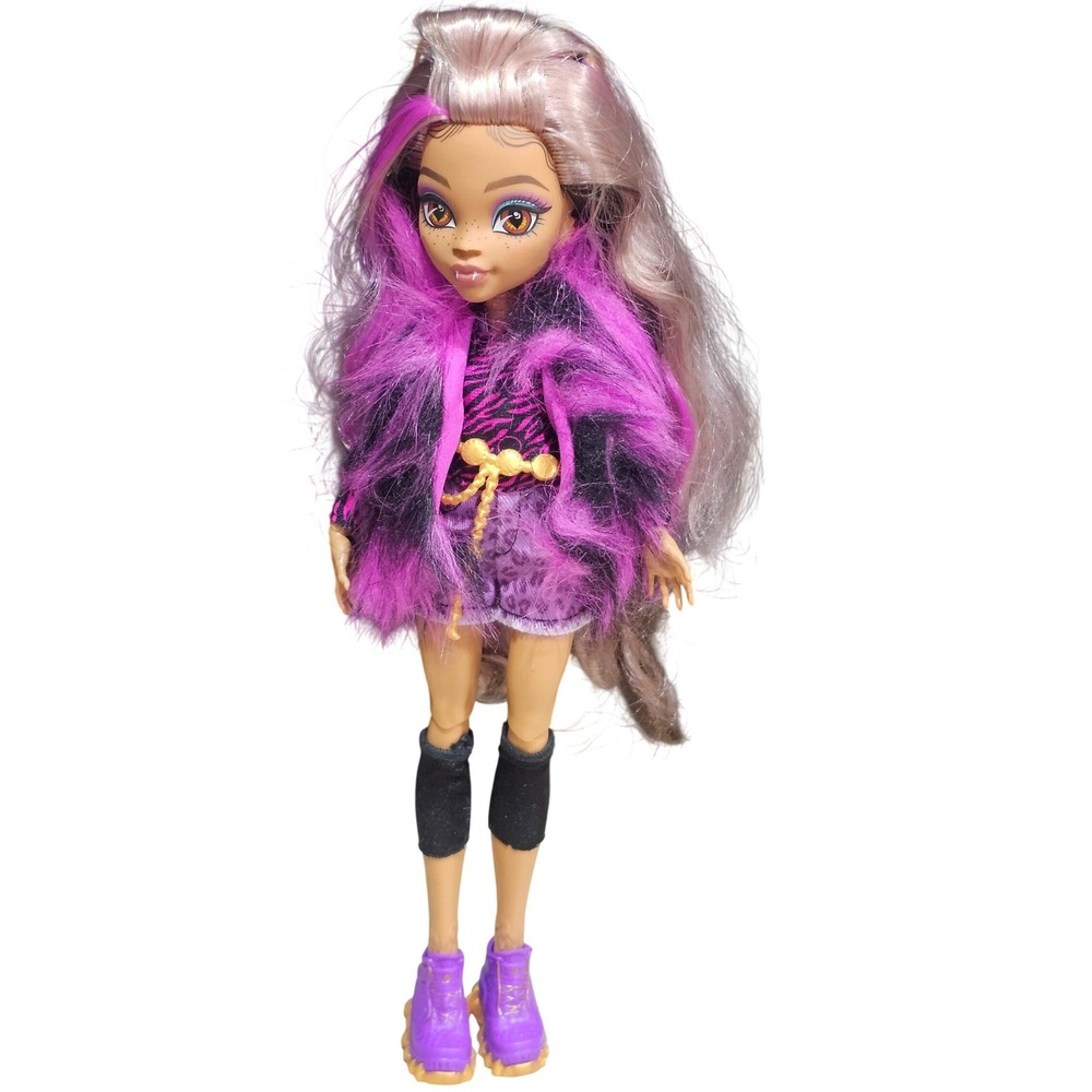 Monster High G3 Clawdeen Wolf Doll HHK52 Purple Fur Vest Animal Print Mattel‎
